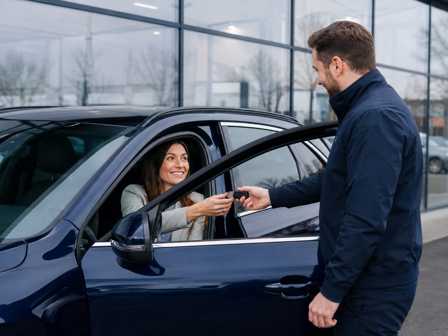 Customer collecting a vehicle